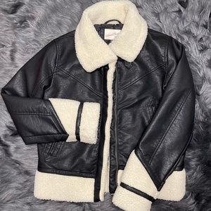 Sherpa Faux Leather Jacket